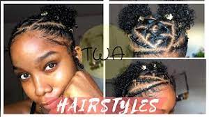 If you want a casual and chic look with a natural touch, bouncy and natural curls, wash and go, bouncy spirals, and rolled hairstyle are your best options. Braided Hairstyles For Short Natural Hair Twa Hairstyles Youtube