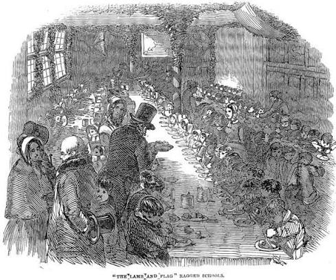 The Lamb and Flag' Ragged Schools" from "The Illustrated London News" (January 1849)