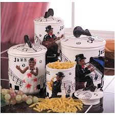 3pc Canister African American Black Chef Kitchen Decor Gold Coast Africa Inc Jazz Kitchen Decor Jazz Decor Bistro Kitchen Decor