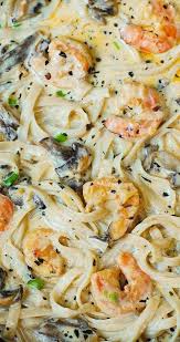 Creamy Shrimp And Mushroom Pasta In 2020 Homemade Alfredo Sauce Creamy Shrimp Pasta Homemade Alfredo