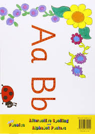 The bottom of the second poster displays the alphabet, which is colour coded to match the jolly dictionary. Jolly Phonics Alternative Spelling And Alphabet Posters Lloyd Sue 9781903619124 Amazon Com Books