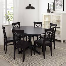 ingatorp extendable table black 431 4 61 110 155 cm ikea 黒のダイニングテーブル 丸い テーブル テーブルトップ