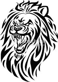 Simple Icon Illustration Of A Roaring Lion Head In White Background Tribal Lion Tattoo Lion Tattoo Roaring Lion