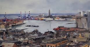 Francois Legrand Le Port De Genes Paysage Industriel Paysage Legrand