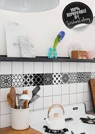 Black And White Spanish Tile Backsplash Ceramic Tiles Backsplash Tile Decal Tradiconal Pack Of 24 Black And White Wall Decal Spanish Tile Stickers Aged Tiles Moroccan 45t Tile Decals Tile Backsplash Tiles