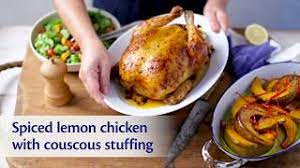 Check spelling or type a new query. Spiced Butter And Lemon Roast Chicken With Couscous Stuffing Youtube