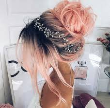 Use a fuchsia shade to darken the roots. Hair Chalk Pink Peach In Dark Roots For Your Big Day