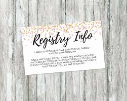 Baby Registry Announcement Cards Template Awesome Shower Gift Registry Card Pink And Gold Baby Showe In 2020 Baby Registry Cards Baby Shower Insert Gift Registry Cards