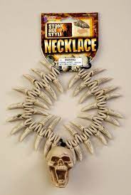 Stone Age Teeth Skull Necklace Caveman Cavewoman Voodoo Witch Doctor Skull Necklace Bear Claw Necklace Claw Necklace