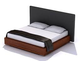 Which colour or style will you opt for? Dark Wood Bed With A Black Headboard 3d Cgtrader