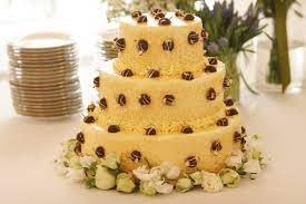 Honey Bee Cake From The Village Tea Room Wedding Cake So Good Bee Cakes Bee Wedding Cake Cake Decorating
