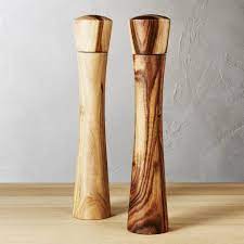 Pepper mills feature precise mechanisms that get the best flavors out of every peppercorn. Shop Set Of 2 Cinch Acacia Tall Salt Pepper Mill Set Beautiful Dark X2f Light Tones Of Natural A Salt And Pepper Mills Pepper Mill Salt And Pepper Grinders