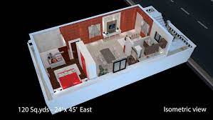 120 Sqyrds 24x45 Sqfts West Facing 1bhk House Plans House Plans House Interior Decor How To Plan