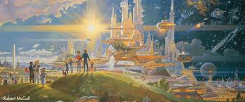 Maybe Utopia Is Terrifying Retro Futurism Space Painting Painting