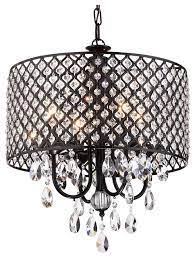 Shop drum black pendant lighting at lumens.com. Marya 4 Light Black Metal Round Beaded Drum Chandelier Hanging Crystals Glam Traditional Chandeliers By Edvivi Llc Houzz