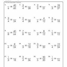 Equivalent Fraction Worksheets