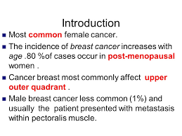The risk is even higher in women who begin menopause after 55.1 with an estimated two common symptoms could include a painless lump in the breast, changes in breast size and armpit swelling.3 to more easily identify any changes. Breast Cancer Dr Gehan Mohamed Introduction Most Common Female Cancer The Incidence Of Breast Cancer Increases With Age 80 Of Cases Occur In Post Menopausal Ppt Download