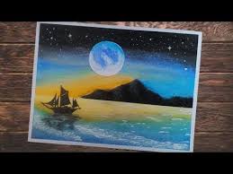 Erlangga agung nugroho 53.471 views10 months ago. Menggambar Pemandangan Laut Malam Mari Cara Menggambar Dengan Crayon Youtube Cara Menggambar Seni Gambar