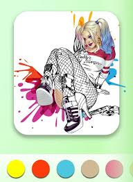 Pencil paint bucket eraser color. Harley Quinn Coloring Book For Adult For Android Apk Download