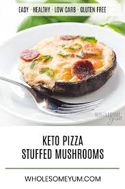 Portobello Pizza Keto Stuffed Mushrooms Recipe Portobello Pizza Is An Easy And Delicious W Low Carbohydrate Recipes Low Carb Dinner Recipes Keto Recipes Easy