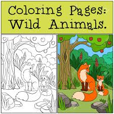 768,248 disney mickey mouse and friends. Coloring Pages Wild Animals Mother Fox Sits With Her Little Cute Baby Fox In The Forest And Smiles Royalty Free Cliparts Vectors And Stock Illustration Image 58869509