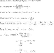 Feb 09, 2021 · average speed is measured in units of distance per time, and the average speed formula looks like this: A Car Travels A Certain Distance With A Speed Of 50 Km H And Returns With A Speed Of 40 Km H Calculate The Average Speed For The Whole Journey Own Classes