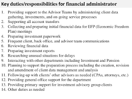 Monitor and resolve bank issues including fee anomalies and check differences. Financial Administrator Job Description