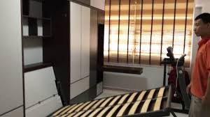 Wine rack, desks, dressers, drawers, entertainment units, futons Hidden Bed Hdb 4 Room Hidden Study Table Hwb Supersingle Wardrobe Cabinets Hwb Hub Hdb Bto Ec Youtube