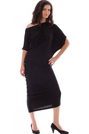 Black 3 4 Sleeve Dress Plus Size Hip Loose Dress Bat Sleeve Dress Black Dress Plus Size Maxi Dress One Shoulder Dress Long Dress 3 4 Sleeve Dress Boho Dress Elegant Dresses For Women Bat Sleeves Dress Dresses