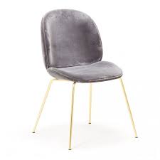 beetle dining chair grey velvet with brass legs ex display grey chair chair dining chairs
