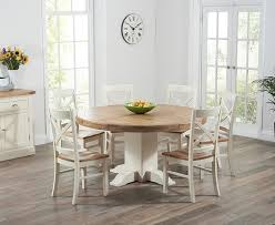 Mark Harris Turin Oak And Cream Dining Set 150cm Round With 4 Cavanaugh Chairs Round Pedestal Dining Table Oak Furniture Superstore Dining Table Setting