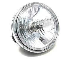 Motorbike Headlight 12v 55w Black Steel 8 Inch Retro Classic Old School Look Black Steel Motorcycle Headlight Steel