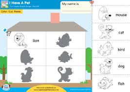 i have a pet worksheet color cut paste super simple