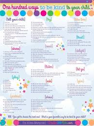 Poster 100 Ways To Be Kind To Your Child Von Creativewithkids Parenting Kids And Parenting Parenting Skills