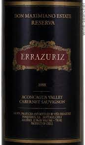 Personalised errazuriz don maximiano founder's reserve 75cl. 1988 Errazuriz Don Maximiano Founder S Reserve Aconcagua Valley Prices Stores Tasting Notes Market Data