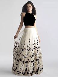 Off White And Black Net Festival Embroidered Lehenga Floral Skirt Outfits Indian Gowns Dresses Indian Lehenga