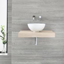 Are bathroom sinks standard sizes/dimensions? Milano Lurus 600mm Floating Shelf And Irwell Countertop Basin Oak