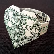 Dollar Bill Origami Ring With Heart Handmade Money Art Little Etsy Dollar Origami Dollar Bill Origami Easy Dollar Bill Origami