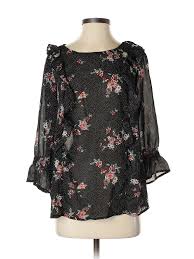 Details About Torrid Women Black 3 4 Sleeve Blouse 00 Plus