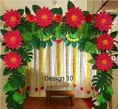 With a vibrant range of colors on the finest quality paper to choose from, sturdy backing for easy installation, you can create an impressive focal point to brighten any event. Paper Flower Decoration Combination Of Red Pink Yellow And Green Craftisco