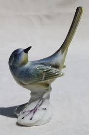 Maybe you would like to learn more about one of these? German China Blue Bird Figurine Gdr Porcelain Bluebird 70s Vintage