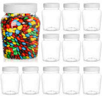 Amazon.com: Goaste 12 Pack Round Clear Plastic Jars, 16 OZ Empty Storage  Container, Household Refillable Candy Jar with Airtight Cap, Small Screw-On  ...