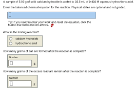 Please do not trust my arithmetic. A Sample Of 5 92 G Of Solid Calcium Hydroxide Is Chegg Com