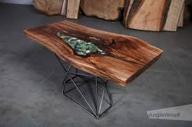 Using wood glue attach the two 2 x 12 x 4' pieces of wood together so you end up with a board 4 thick. Walnut Live Edge Epoxy Shell Coffee Table Geometric Base Anglewood Live Edge Custom Furniture Toronto