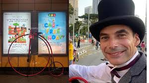 Man spotted riding 145-year-old penny farthing at Singapore's Car-Free  Sunday event wants to bring attention to cycling