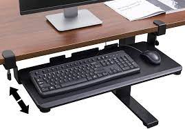 A keyboard tray is one of the most important parts of a work desk or table, especially at home. Techorbits Keyboard Tray Under Desk 27 Clamp On Keyboard Drawer Computer Stand Ergonomic Mouse Keyboard Sliding Tray Computer Desk Extender Amazon Ca Home