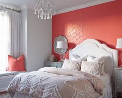 Grey And Coral Bedroom Coral Walls Bedroom Guest Bedroom Remodel Guest Bedroom Decor