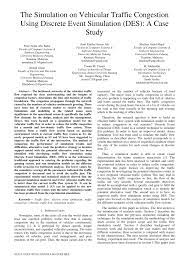 Abstract traffic congestion is one of the issue in that happen in malaysia. Pdf The Simulation On Vehicular Traffic Congestion Using Discrete Event Simulation Des A Case Study
