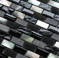 These tiles tend to open up the area, making it look more spacious, airy and welcoming. Grey Stone Mosaic Black Glass Mosaic Kitchen Backsplash Tile Sgmt093 Glass Shell Mosaics Silver Metal Mosaic Bathroom Tiles Sgmt093 24 69 Mybuildingshop Com