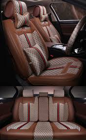 Classic Plaid Seat Cushion Seat Cover For All Seasons Leather Car Seats Luxury Car Interior Car Upholstery
